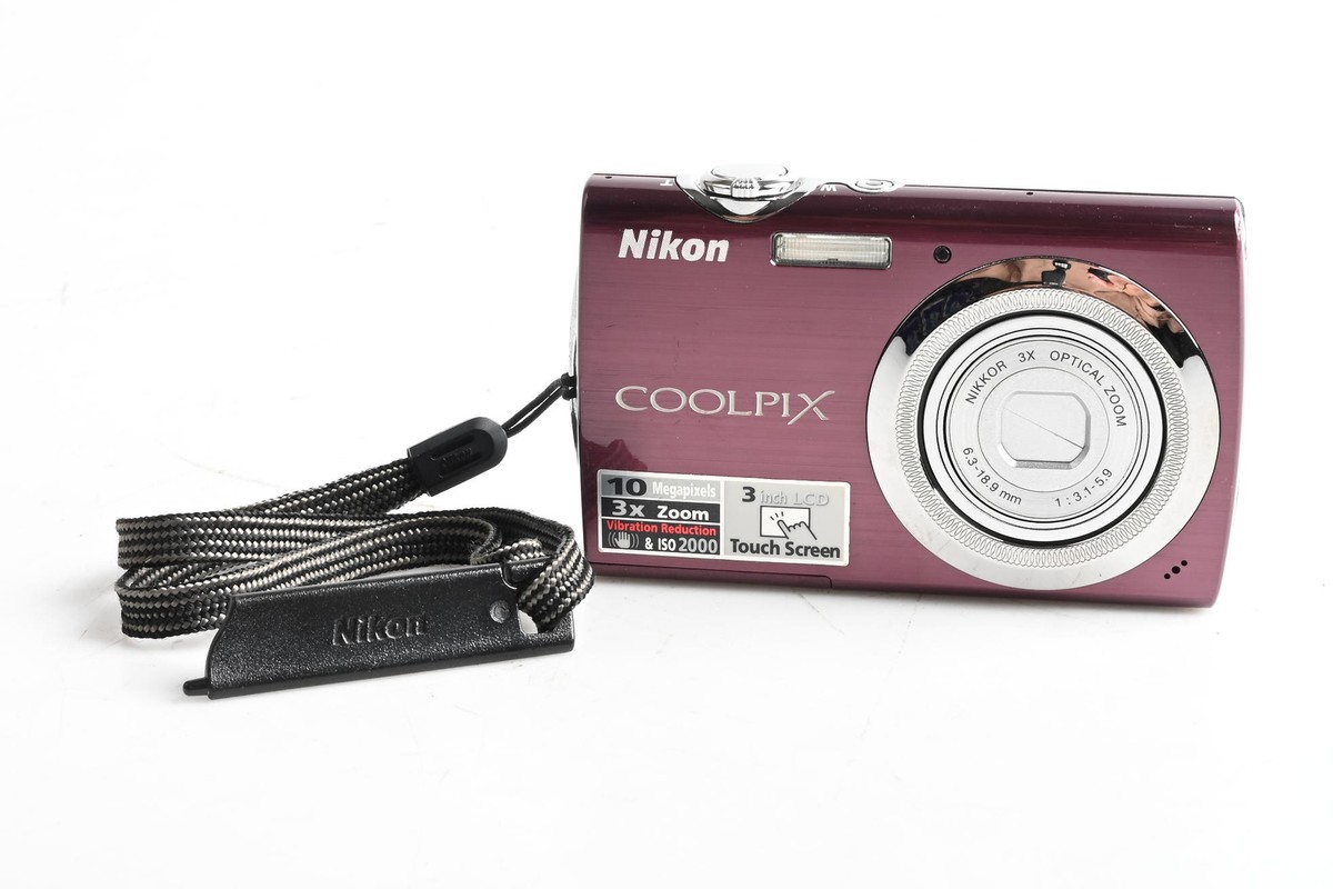 Nikon Coolpix S230 10MP Digital Camera w/3x Zoom Plum [Parts