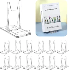 12 Pcs Acrylic Book Stand for Display Adjustable Clear Book Display Holder Ea...