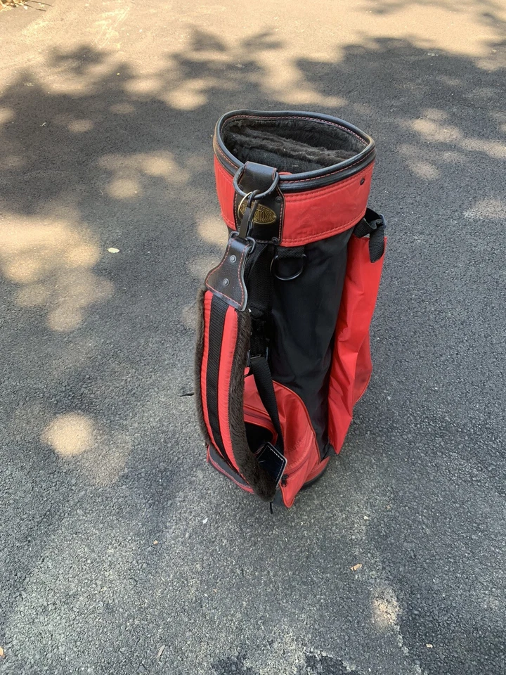 Bolsa de golf Burton vintage bolsa de transporte 3 vías roja y negra. 8,5 pulgadas de diámetro Foto 4 de 4