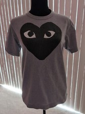 Comes Des Garcons CDG Play Black Eye Logo Tshirt Gray Medium EUC
