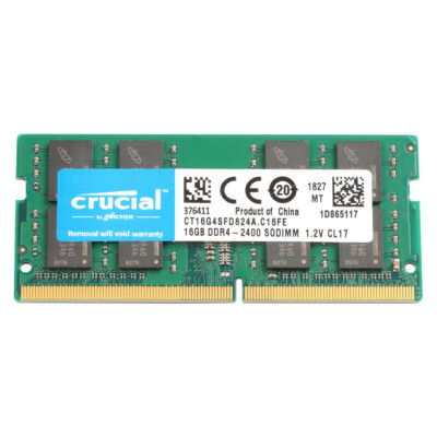 Lot of 4 Crucial 64GB(4x16GB) 2400MHz DDR4 SODIMM PC4-19200 2Rx8