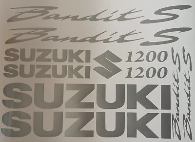 Planche de stickers SUZUKI BANDIT 1200S Réservoir et carénages GRIS / ARGENT - Photo 1/3