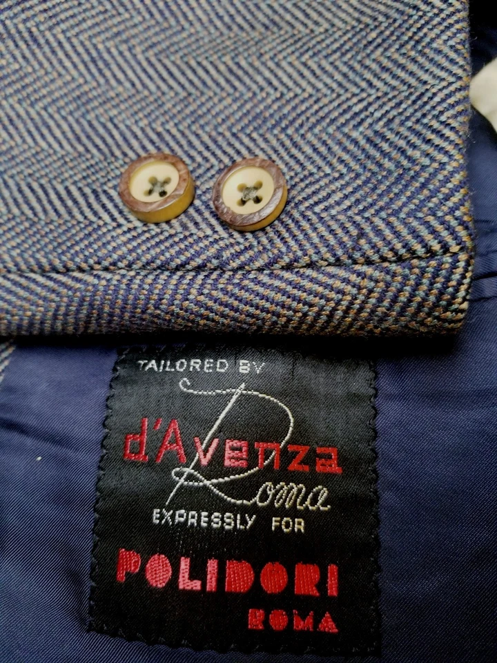 Abrigo Blazer Chaqueta De Colección D'Avenza 40R 50R LANA TWEED VERDE AZUL NARANJA DEPORTIVO Foto 4 de 4