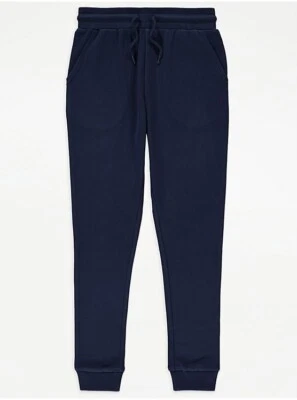 2 Pack Ex Store George Slim Leg Navy Joggers P.E School Football Unisex 5-16 yrs