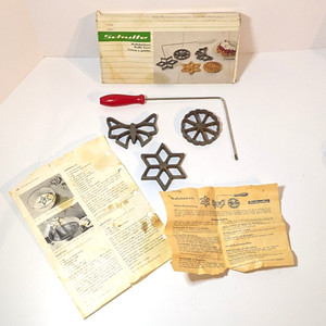 Vintage Schulte Waffle Forms German WaffelBackerei Cookie Maker, Butterfly, Star