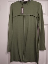 Sexy  long sleeve Bodycon Dress 12 Moss Green - Prettylittlething New With Tags 