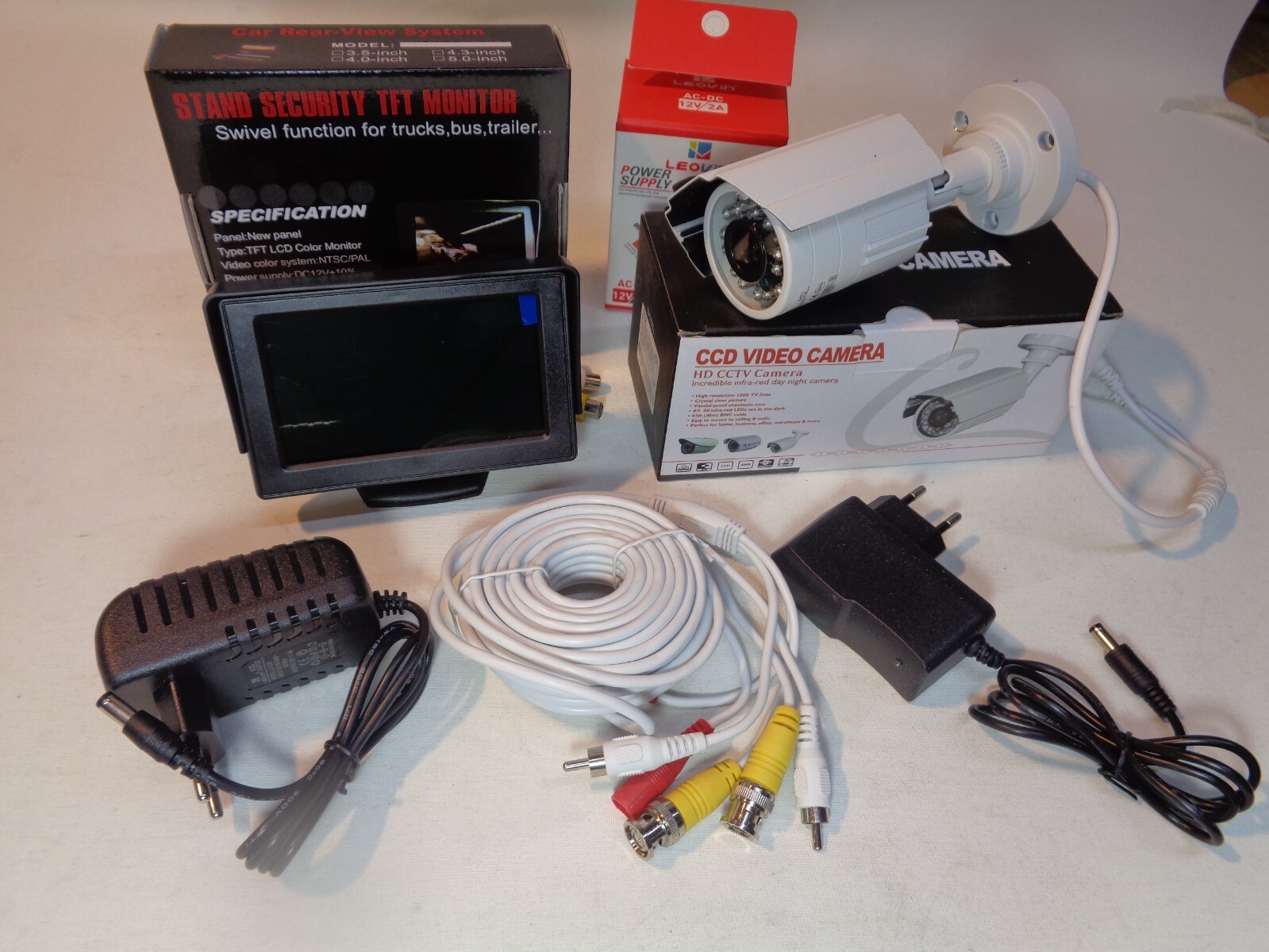 Sistema Sicurezza Casa Completo: Monitor LCD + Telecamera Notturna Esterna