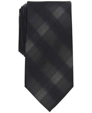 Perry Ellis Men's Broer Plaid Tie Black- OS