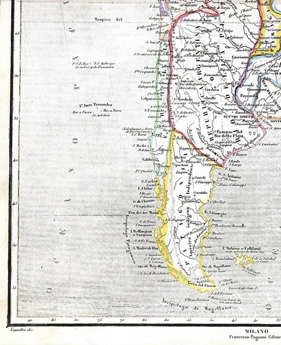 SOUTH AMERiCA "America meridionale" 1870 F.Pagnoni ORIGINAL ANTIQUE MAP - Picture 4 of 7