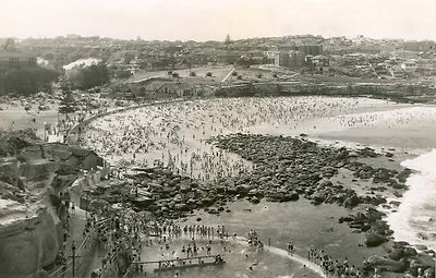 A0 Vintage Sydney beach Bondi Bronte Nsw photo old landscape black white print 
