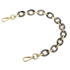 15 Inch Acrylic Chain Purse Strap Replacement Luxury Handbag Strap, Gray Black