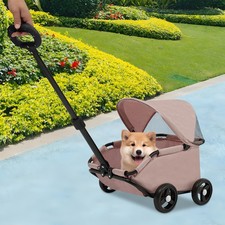 15.43lbs Small Dog Stroller For Shopping Walking Dogs Cats Cart Folding Trolley