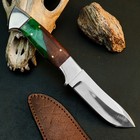 8.7" D2 Bushcraft Knife Full Tang Resin Handle Camping Survival Leather Sheath — photo 6