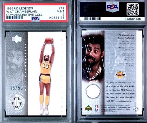 1999 UD Century Legends Commemorative Collection  Wilt Chamberlain /50 PSA 9
