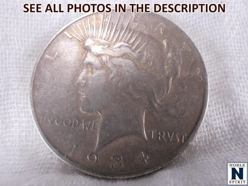 NobleSpirit Desirable 1934 D Silver Peace Dollar Fine / Very Fine