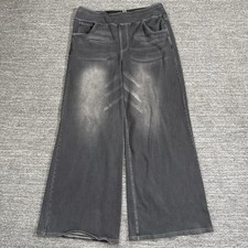 Halara Jeans Women XL Black High Rise Wide Leg Relaxed Baggy Pull On Lightweight