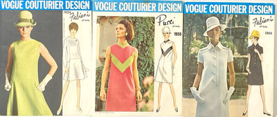 Vintage sz 10 VOGUE Couturier Pattern Dress - Cut Pucci - Uncut FABIANI LOT