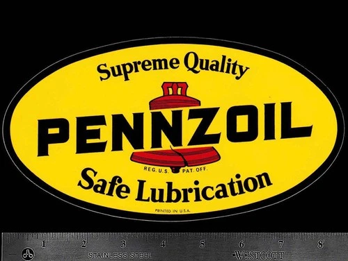 PENNZOIL - Original Vintage 1960's 70's Racing Decal/Sticker - 8.50 inch size