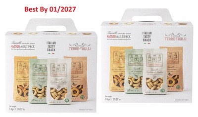 2-PACK Terre Dei Trulli Taralli Italian Bread Rings Cracker Snacks, 4-count each
