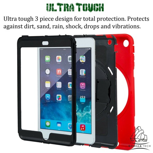 Gorilla Tech Survivor Slim 360° Degree Hand Strap Case Cover Stand Apple iPad - Picture 43 of 62