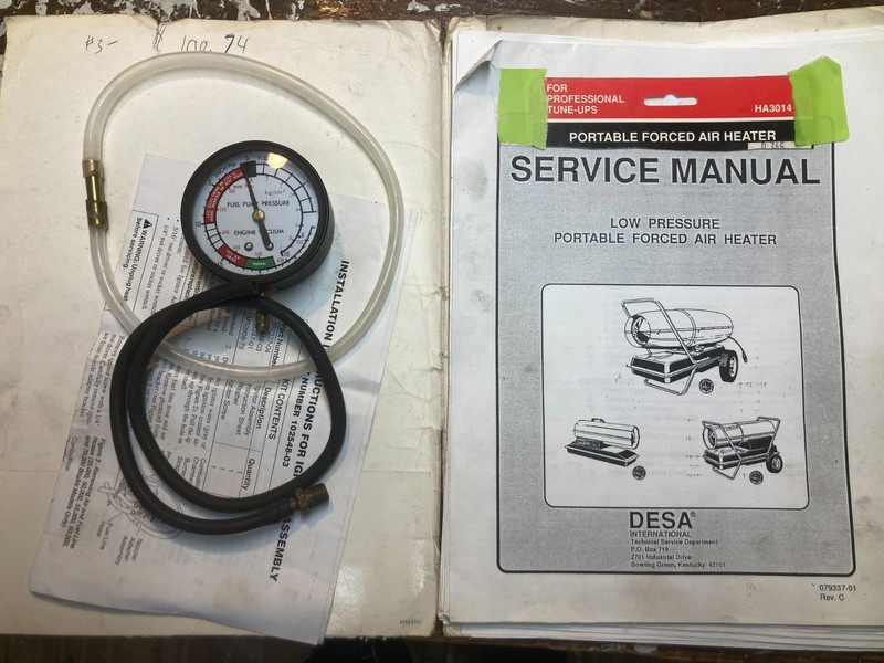 ARL Portable Forced Air Heaters Owner's Manual Heater Guide+PRESSURE GAUGE !LOOK