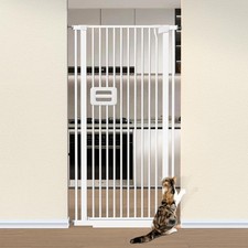 140CM Cat Gate Extra Tall Pet Gate 75-82CM Wide Cat Dog Gate No Drilling 3.5CM N