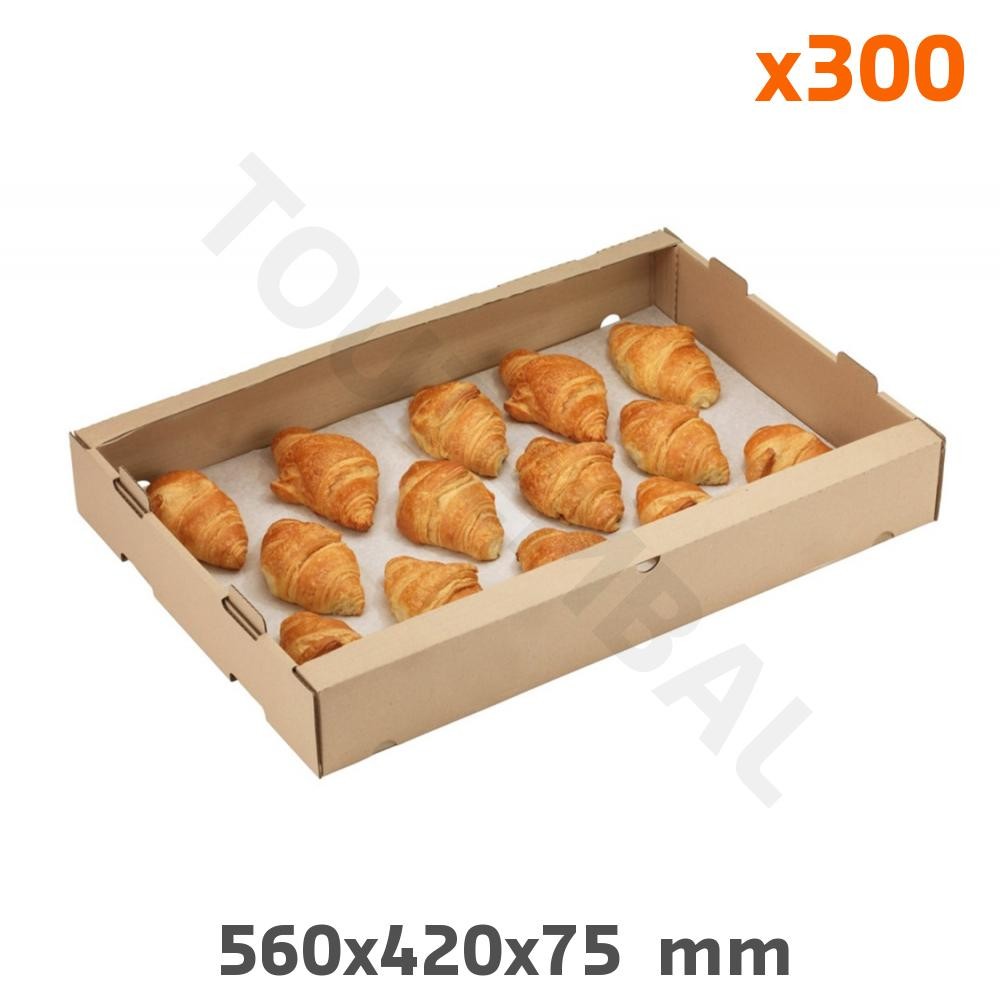 Cagette carton 560x420x75 mm caisse emboîtable pour stockage agricole