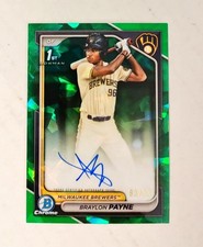 Braylon Payne 2024 1st Bowman Chrome AUTO GREEN REFRACTOR 83/99 Sapphire RC Y6