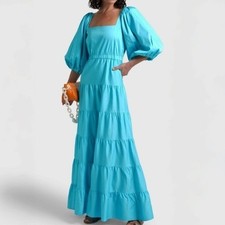 Alice + Olivia. Shayla Tiered Gathered Cotton-blend Maxi Dress.