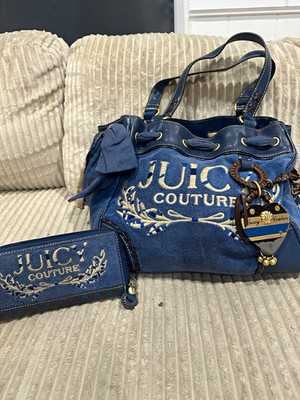 RARE Blue vintage Juicy Couture wallet and purse set