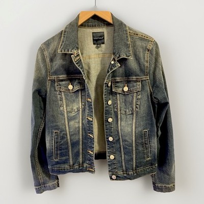 Just USA Lightweight Stretchy Denim Button Down Jean Jacket Sz Small S