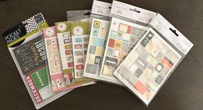 7x packs of Sn@p and Project Life and Pocket Pages cards/themed cards 