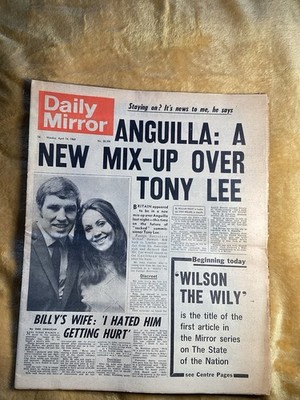 Anguilla Caribbean Tony Lee Billy Walker Mirror April 14 1969 Original Newspaper