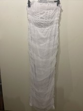 White Off The Shoulder Long Bodycon Evening Dress Size  16