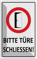 Blechschild 30X20 Cm Bitte TüRe SchließEn Warnschild Hinweisschild Sicherheit Vo