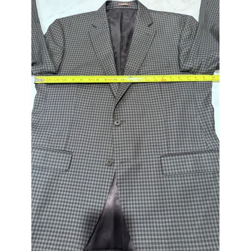 Peter Millar Wool Sport Coat Mens 42R Plaid Brown Grey Black 2 Button Blazer - Picture 9 of 12