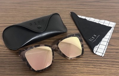 DIFF Eyewear Becky II Polarized Brown Tortoise Shell Cat Eye Sunglasses & Case
