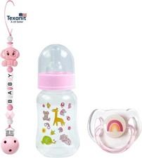 Reborn Baby Dolls Accessories Set - Rainbow Transparent Magnetic Pacifiers & Rem