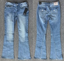 NWT TRUE RELIGION "Joey" Flap Flare Jeans, Women 28, Light Idyllic Wash