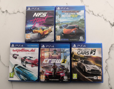5 PS4 Racing/Driving Bundle [Crew 2 & Motorfest, Project Cars 3, Need For Speed]