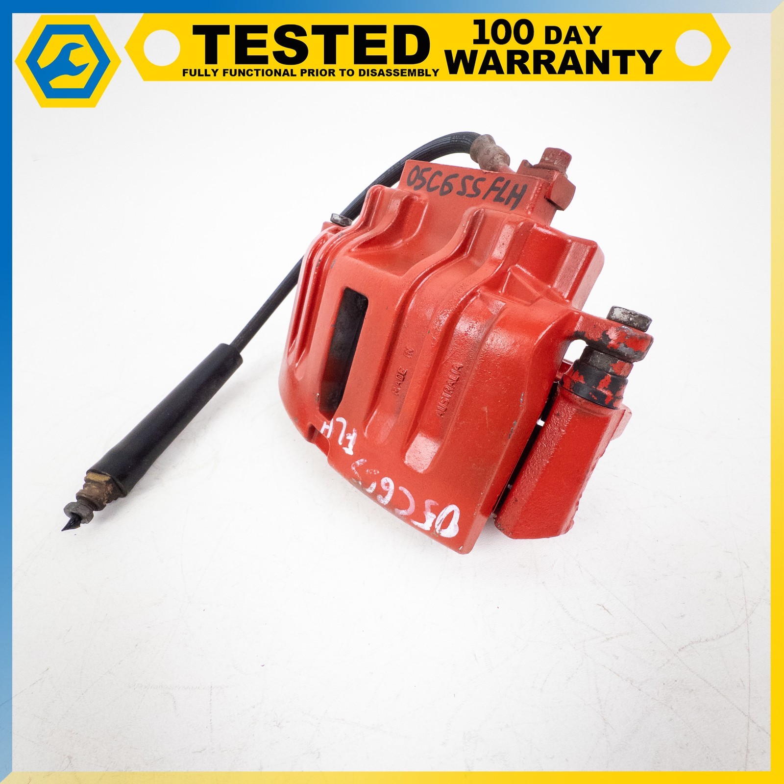 05-13 CHEVROLET CORVETTE C6 FRONT LEFT DRIVER SIDE BRAKE CALIPER RED OEM