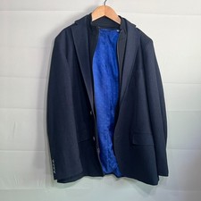 Ben Sherman Tailoring Men's Navy Blazer 42R Union Jack Lining Zip-In Hood Vietna