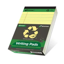 KAISA Yellow Legal Pads 12Pads Writing Pads Recycled Paper 5"x8" Norrow Ruled...