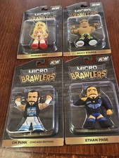 4 AEW Micro Brawlers Lot, Ricky Starks, Mariah May, Cm Punk, Ethan Page New