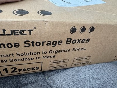NIB Kuject Shoe Storage Boxes 12 Pack Large White