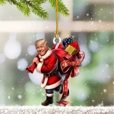 Trump Santa Claus Christmas Ornament For Trump Lovers Xmas Decor GLC053037