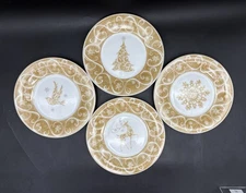 4 Certified International Holiday Elegance  Susan Winget 8 1/2" Salad Plates