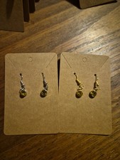 Yellow Colour Stone In Gold Or Silver Dangle Earings