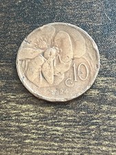 1924 Italy Italian 10 Ten Centesimi Rare Old Vintage Actual Coin TC1655*