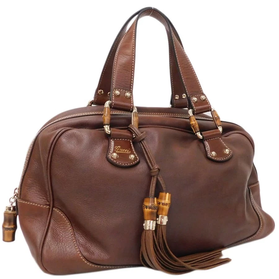 Gucci Mini sac Boston 154377 cuir bambou marron sortie à la mode GUCCI